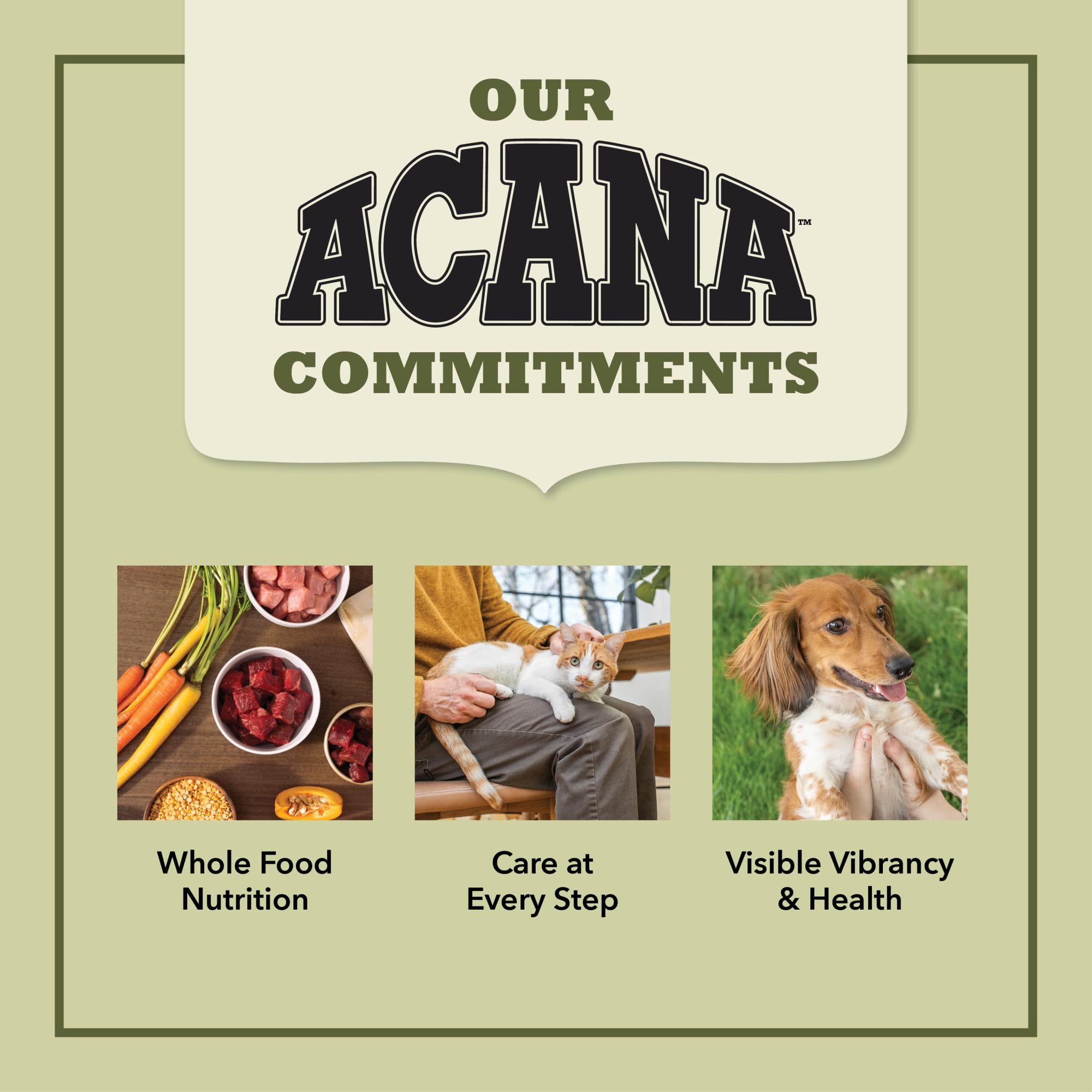 ACANA fibras y vegetales visibles para ilustrar control de bolas de pelo