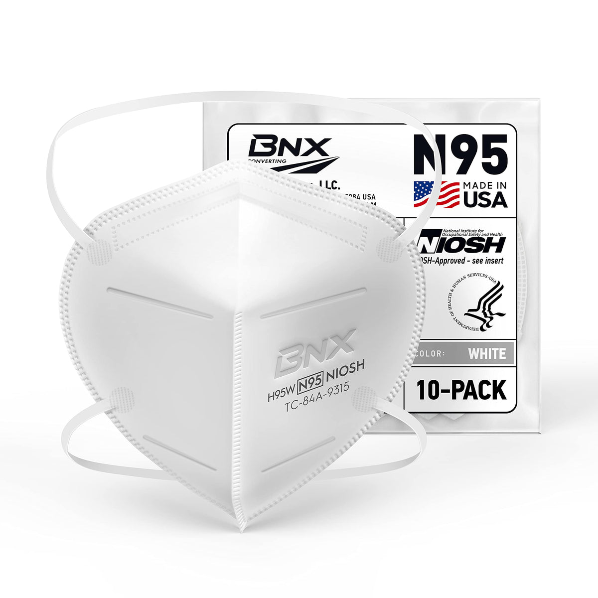 AccuMed BNX mascarilla N95 frontal paquete, protección certificada