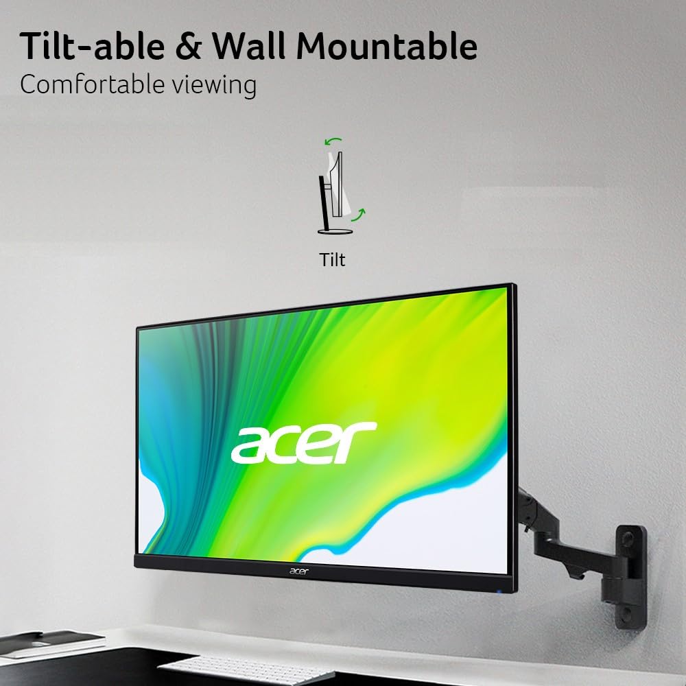 Acer KB272 posterior con puertos para conexiones versátiles