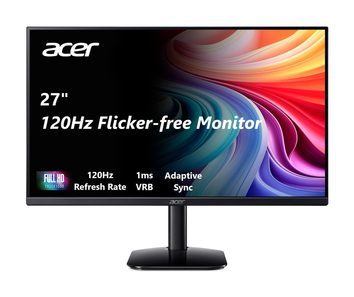 Acer KB272 vista frontal con pantalla grande y colores precisos