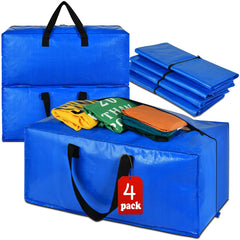 Acnusik vista frontal de la bolsa azul grande, capacidad y resistencia visibles