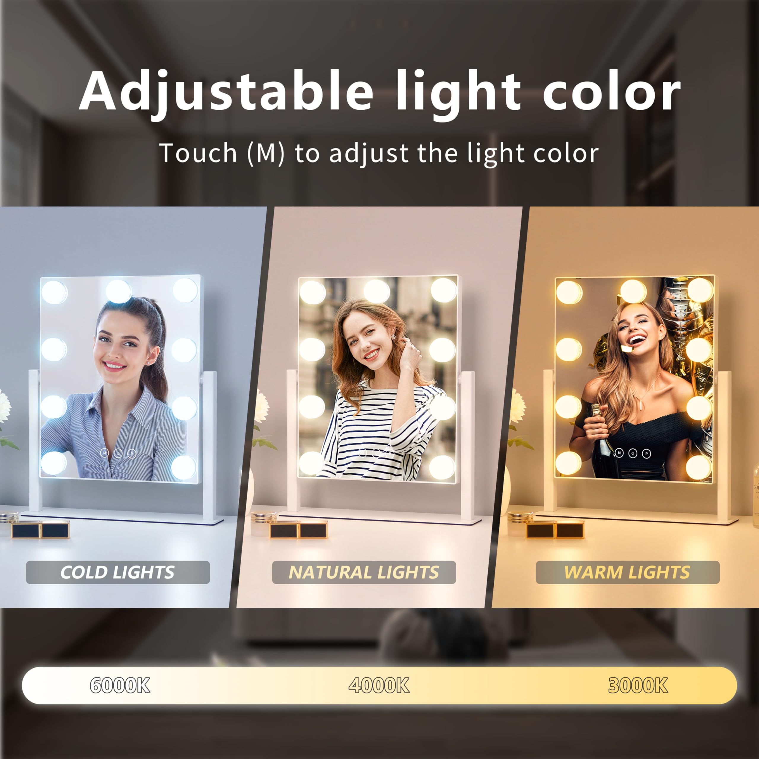 Acoolda iluminación encendida mostrando brillo ajustable para tonos reales