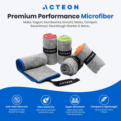 Acteon primer plano de microfibra, textura suave y alta absorción