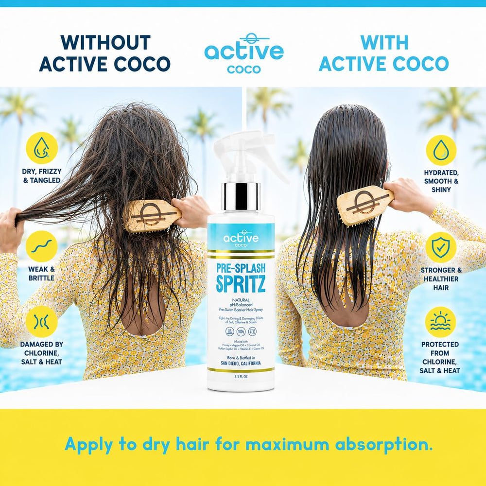 Active COCO textura del spray destacando absorción y nutrición