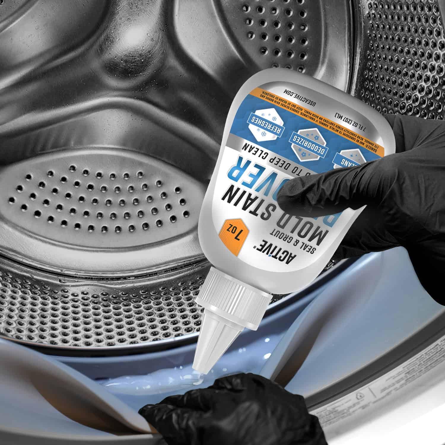 ACTIVE uso del gel en baño real, limpieza localizada y sin salpicaduras