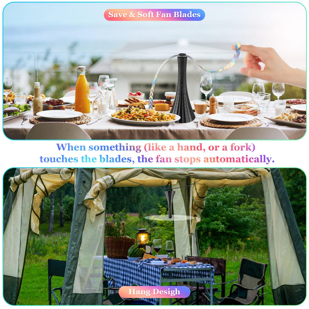 Adawook pack de cuatro ventiladores en ambiente exterior festivo