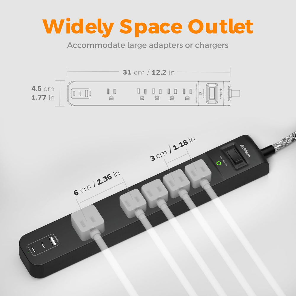 Addtam detalle del cable de 6ft de 14AWG trenzado, beneficio mayor durabilidad y alcance