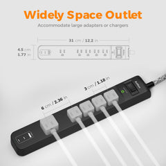 Addtam detalle del cable de 6ft de 14AWG trenzado, beneficio mayor durabilidad y alcance
