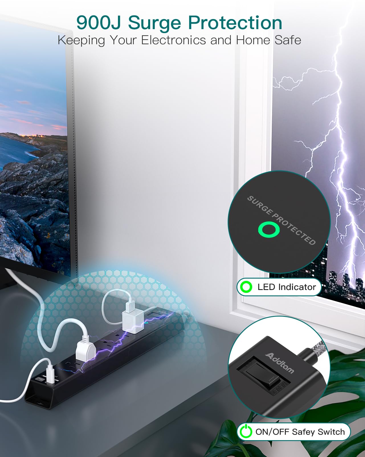 Addtam montaje en pared con tornillos para instalación segura y fija