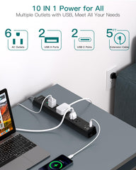 Addtam enchufe plano junto a pared para ahorrar espacio detrás de muebles