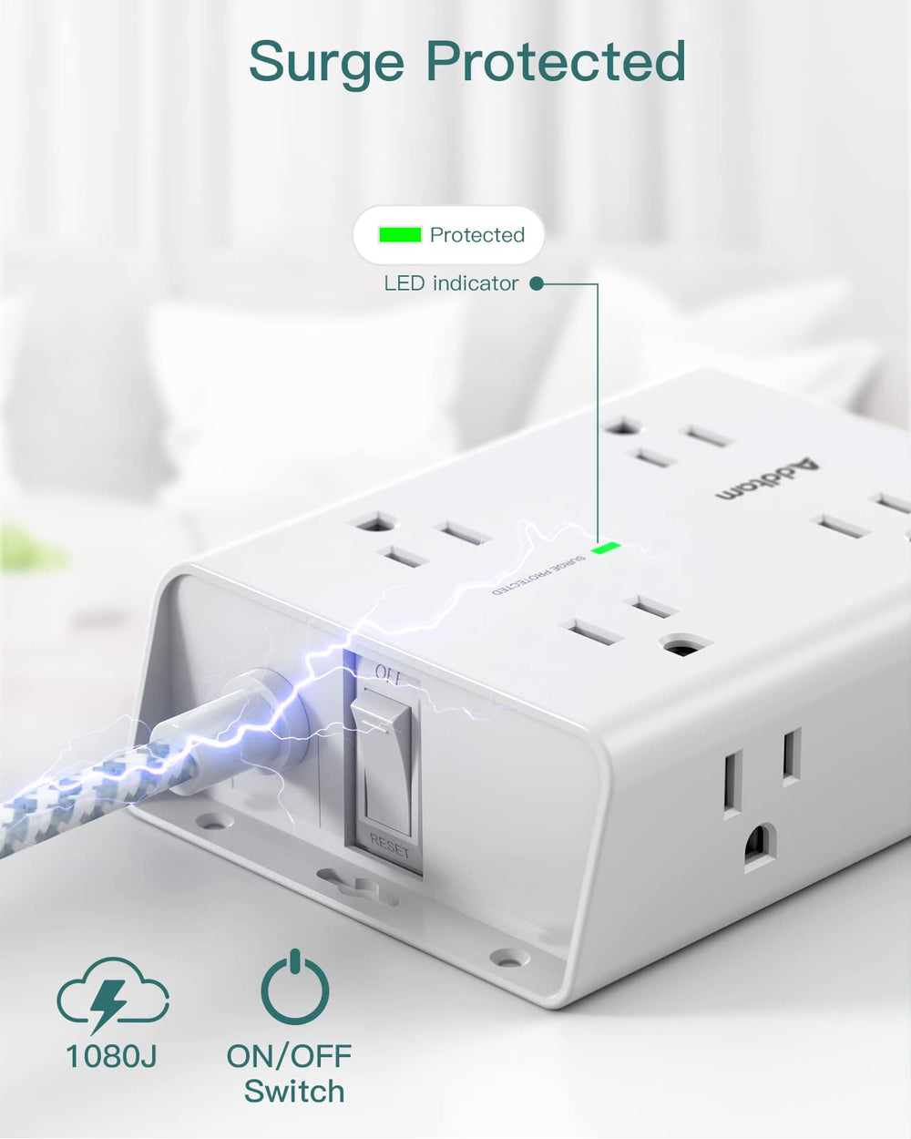Addtam en escritorio alimentando portátil y móvil con múltiples dispositivos