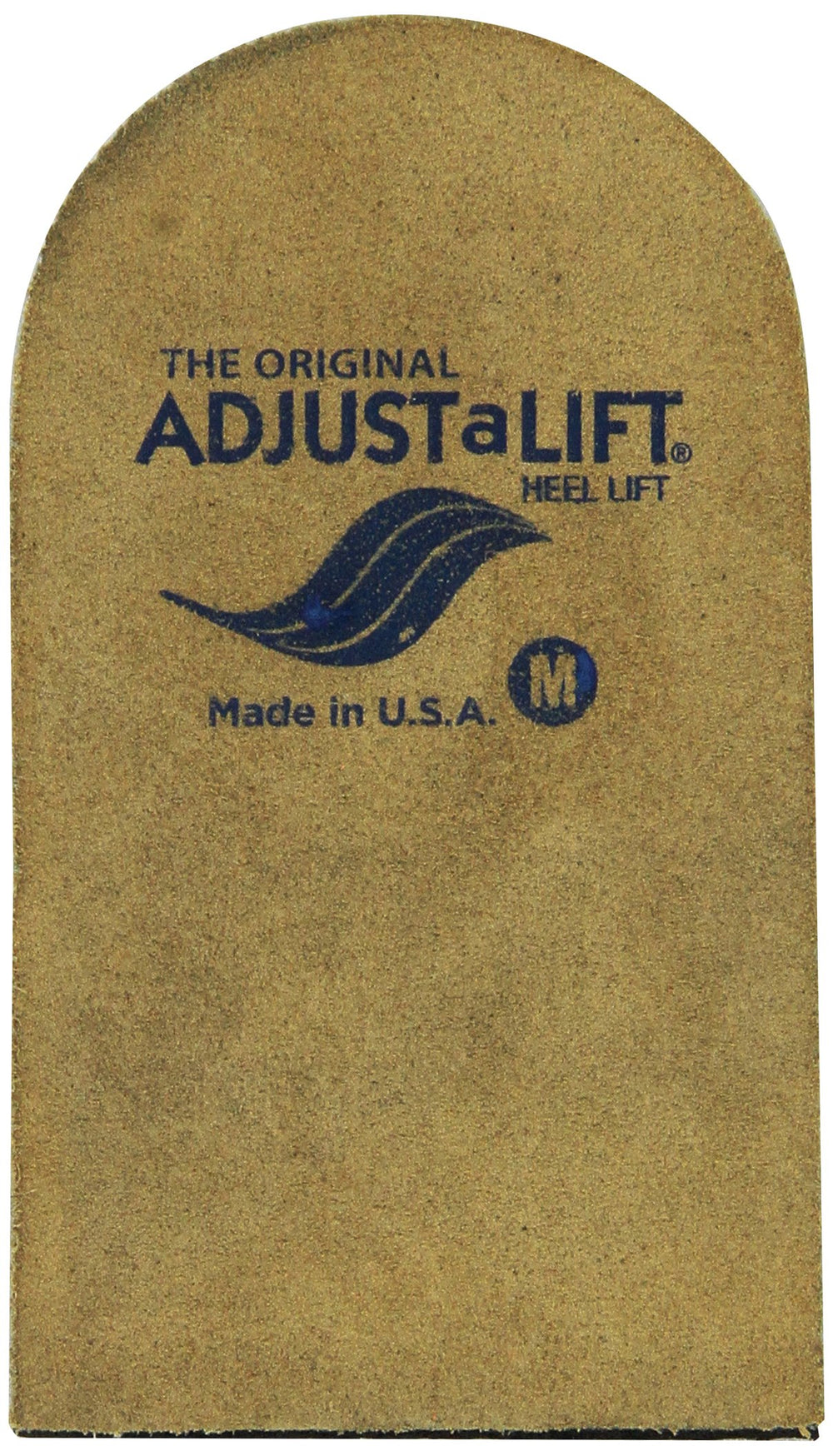 Adjust-A-Lift Heel vista frontal del elevador mostrando capas y ajuste cómodo