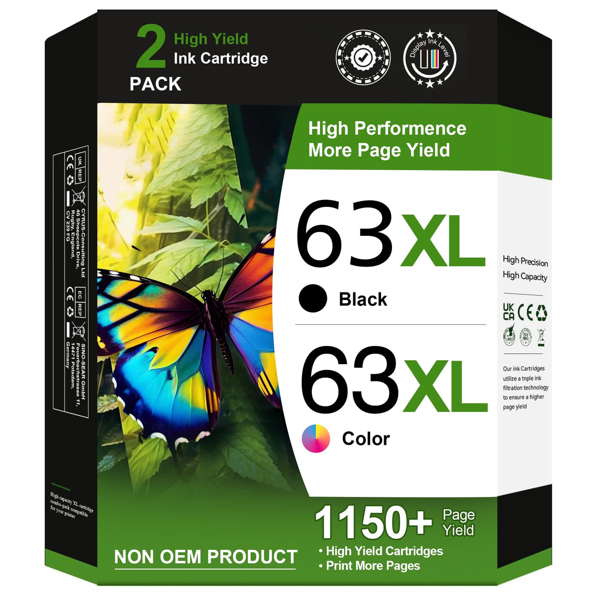 Adoccur cartuchos 63XL frontal mostrando paquete y ahorro