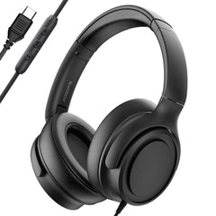 ADOOPE auriculares frontal negro mostrando diseño y confort