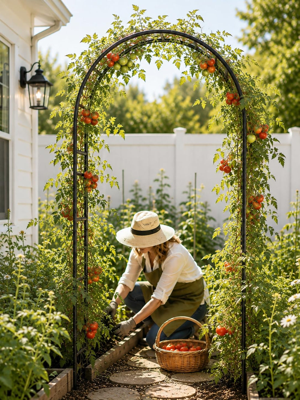 Adorox arco junto a persona para escala, muestra altura útil