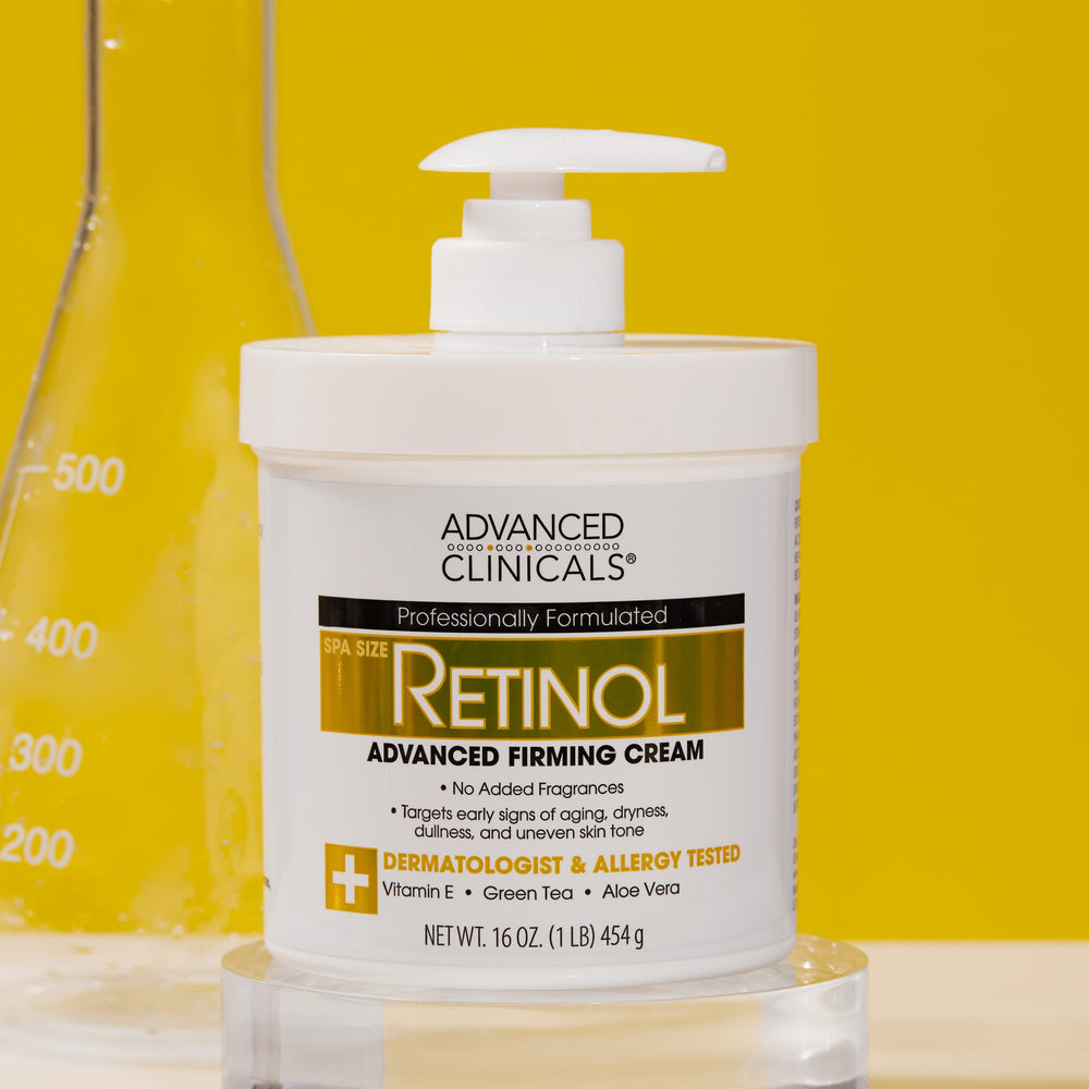 Advanced Clinicals producto en baño lifestyle evocando rutina de cuidado diaria
