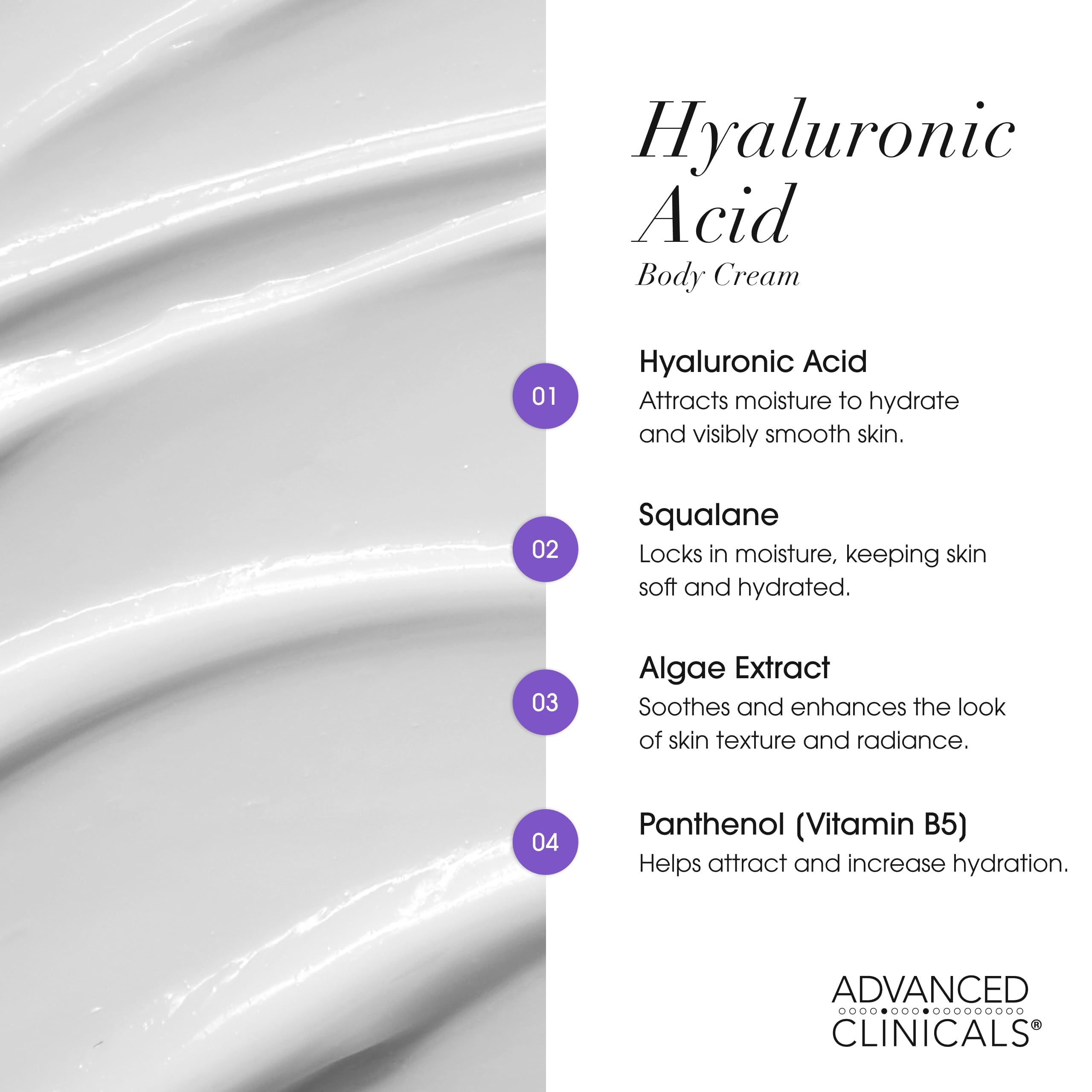 Advanced Clinicals etiqueta con ingredientes clave que inspira confianza formulación
