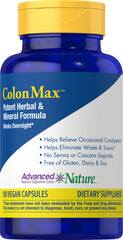 Advanced Nature ColonMax vista frontal del envase mostrando cápsulas veganas y beneficios digestivos