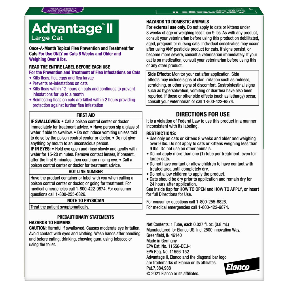 Advantage aplicando en la nuca del gato para aplicación rápida y segura