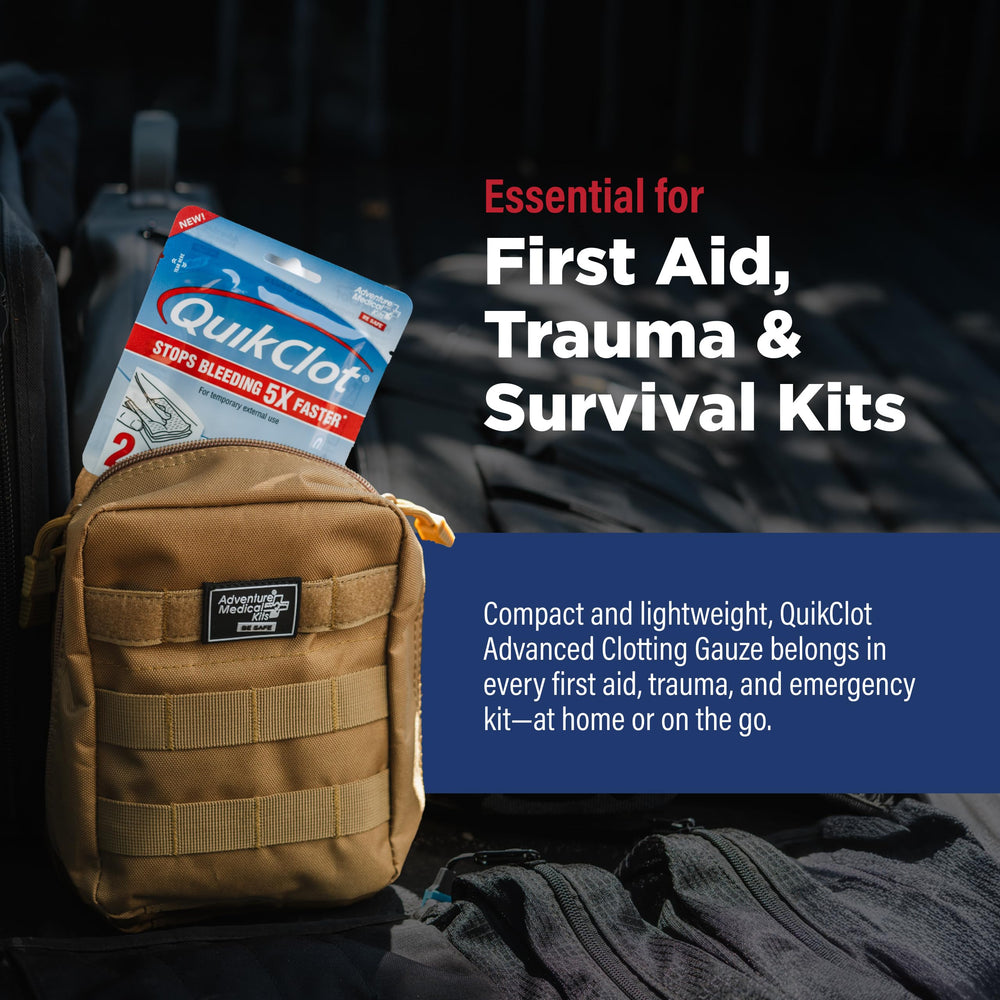 Adventure Medical Kits — detalle no adherente de la gasa para menor trauma al retirar
