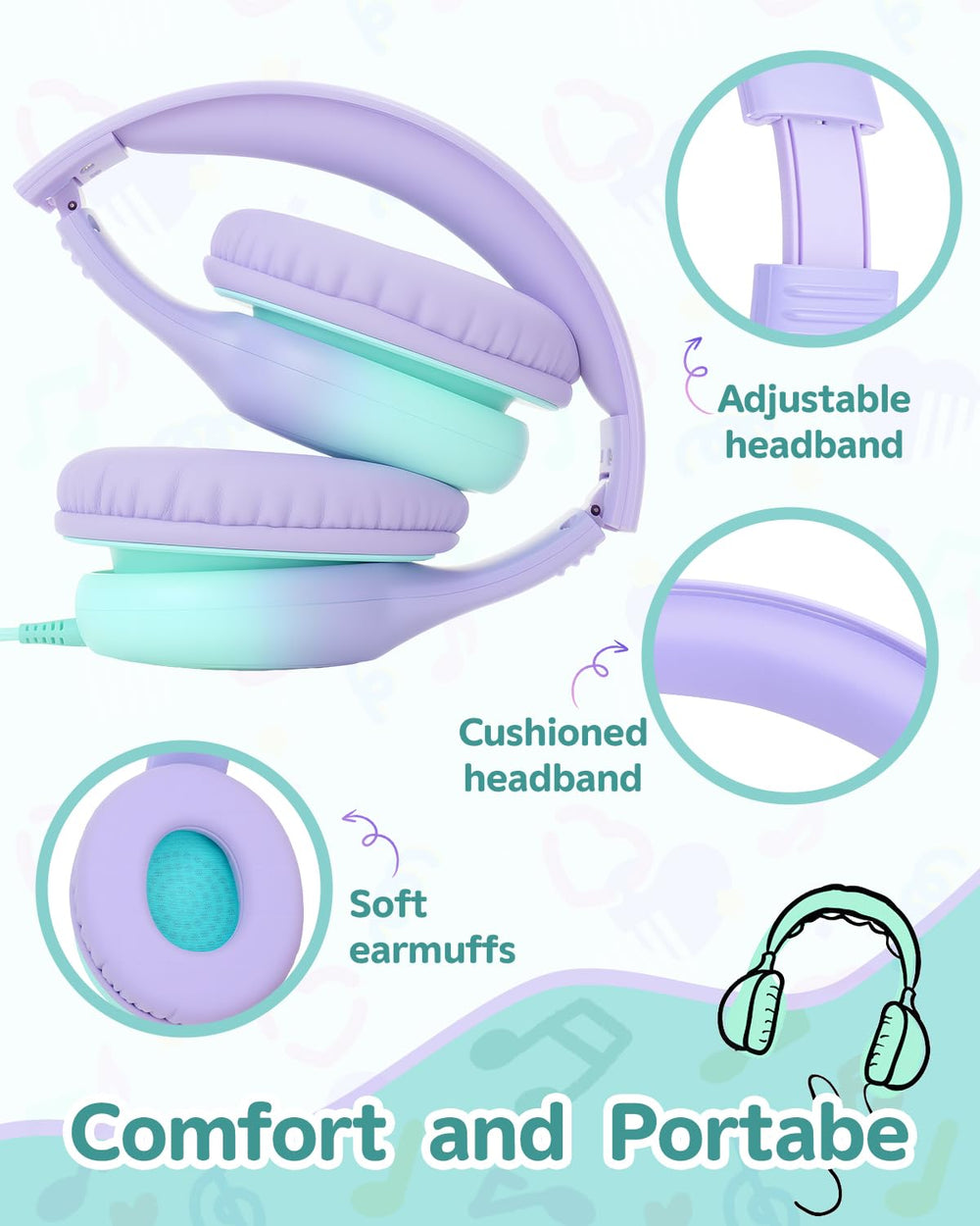 Aechorhy auriculares plegados ocupan poco espacio en mochila