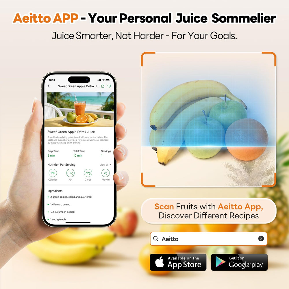 Aeitto comparación de tamaño junto a una manzana para mostrar la boca extra grande