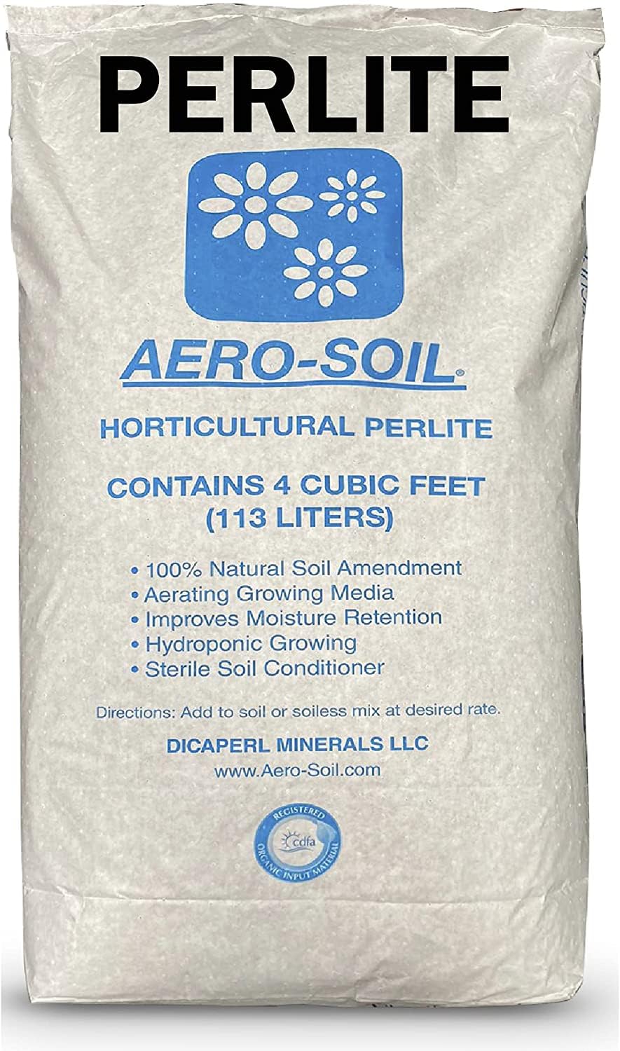 EASYGO PRODUCTS AeroSoil Perlite frente del empaque mostrando volumen listo para usar