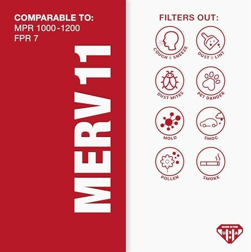 Aerostar etiqueta con especificaciones MERV 11, confirma compatibilidad y rendimiento