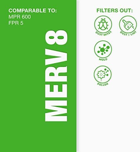 Aerostar label and specs view showing MERV 8 rating and compatibility