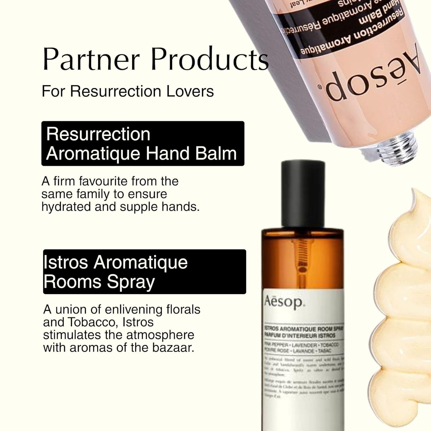 Aesop etiqueta con ingredientes destacando transparencia y seguridad