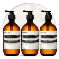 Aesop envase frontal mostrando diseño y beneficio limpieza eficaz