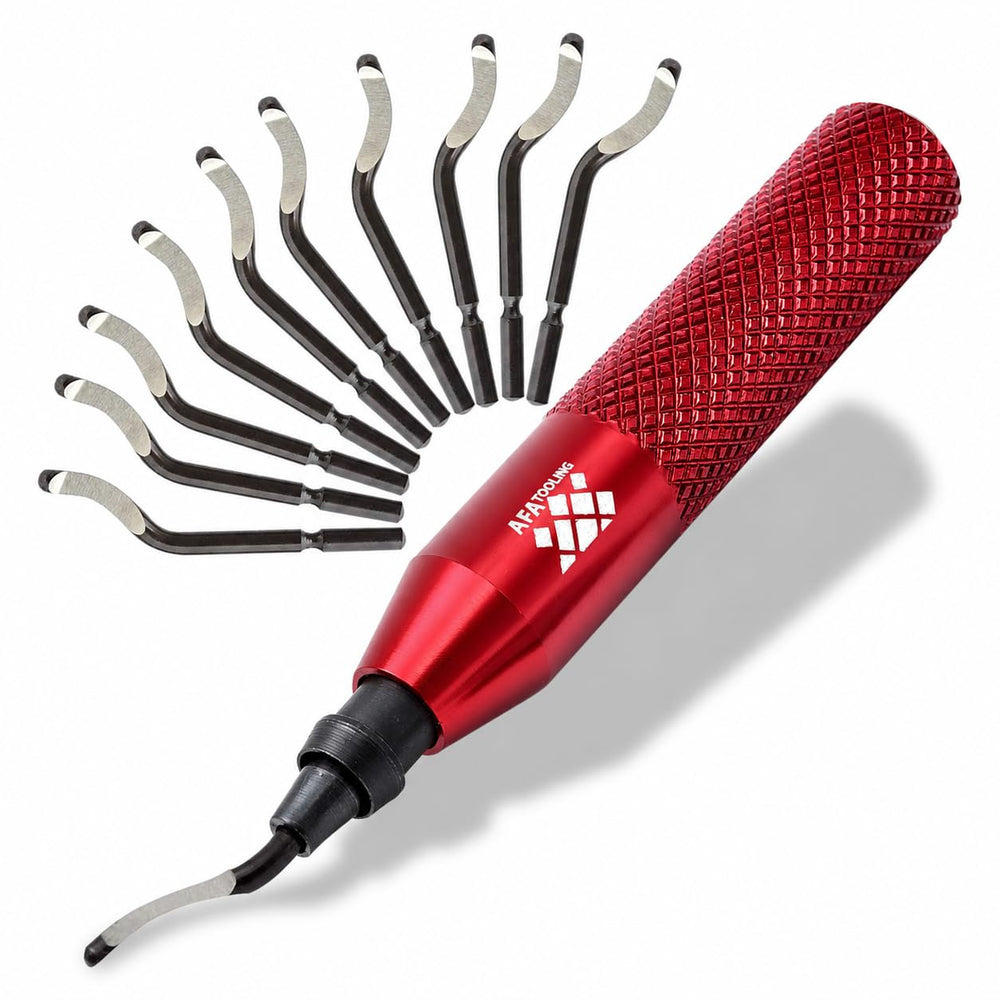 AFA Tooling mango anodizado rojo mostrando agarre seguro y control