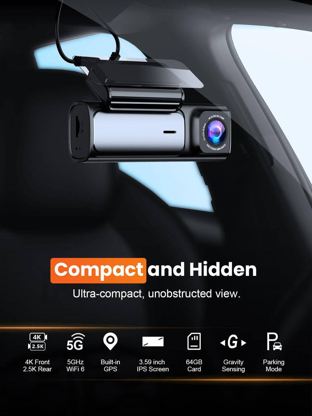 Affver A4 cámara trasera en close-up, calidad 2.5K para vigilancia