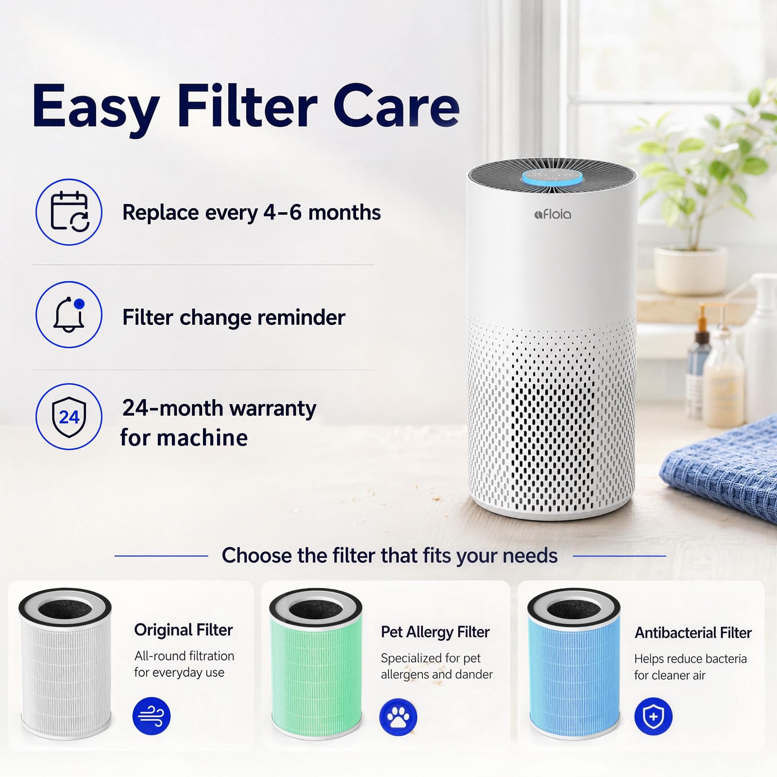 Afloia empaque y etiqueta con especificaciones claras para instalación y uso