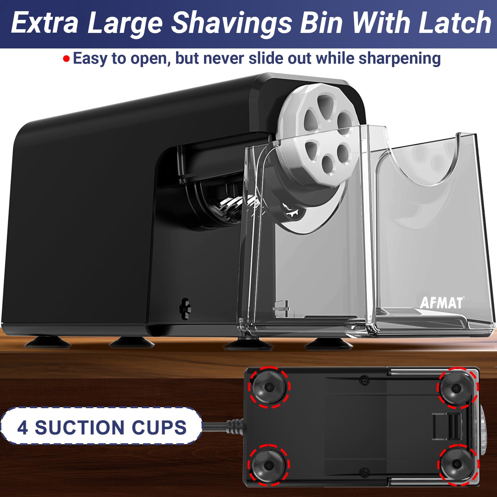 AFMAT base con ventosas que asegura estabilidad y seguridad al afilar