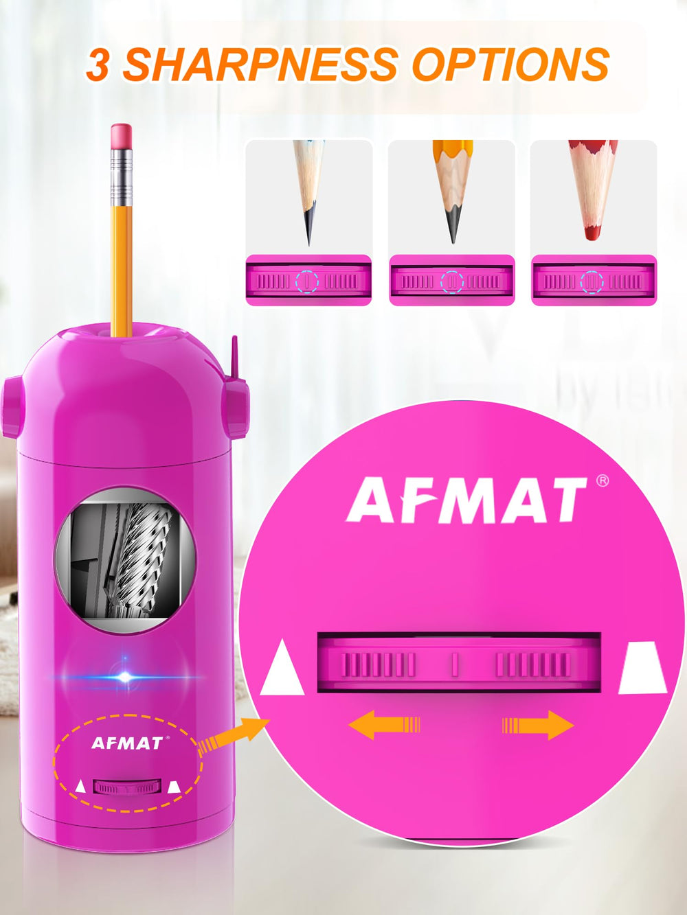 AFMAT comparación de tamaño con mano para portable y compacto