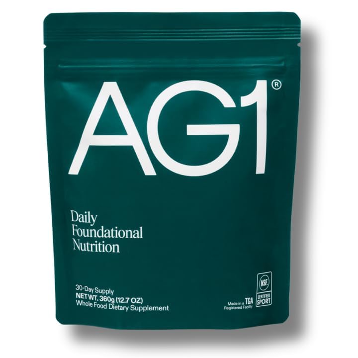 AG1 pouch frontal mostrando la marca y diseño, facilita identificación rápida