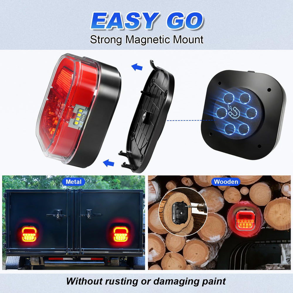 Agrieyes luces colocadas en remolque en carretera, mejora la visibilidad nocturna