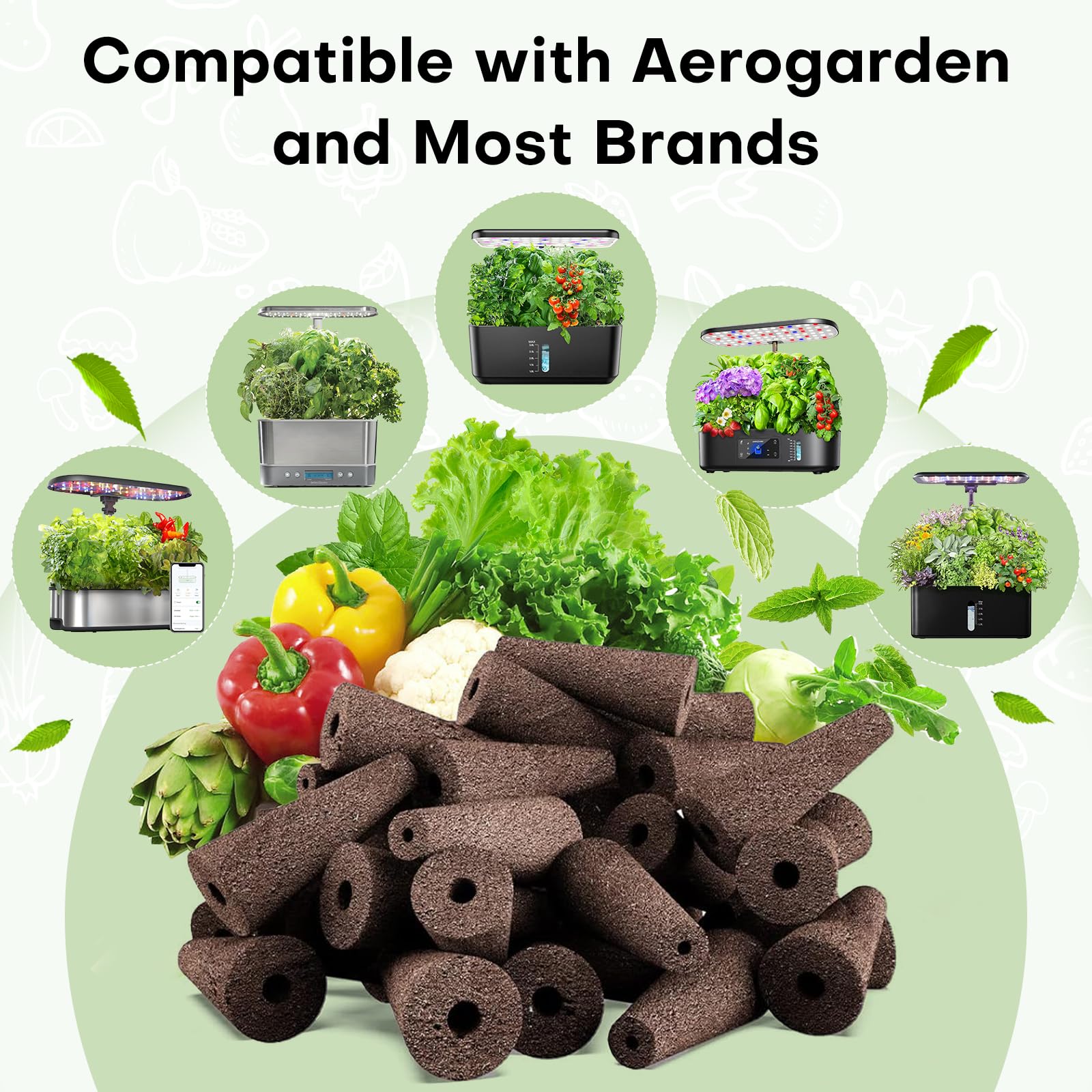 Ahopegarden esponja colocada en canastilla AeroGarden, adaptación segura y estable
