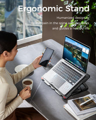 AICHESON side profile elevated position demonstrating ergonomic height adjustment benefit