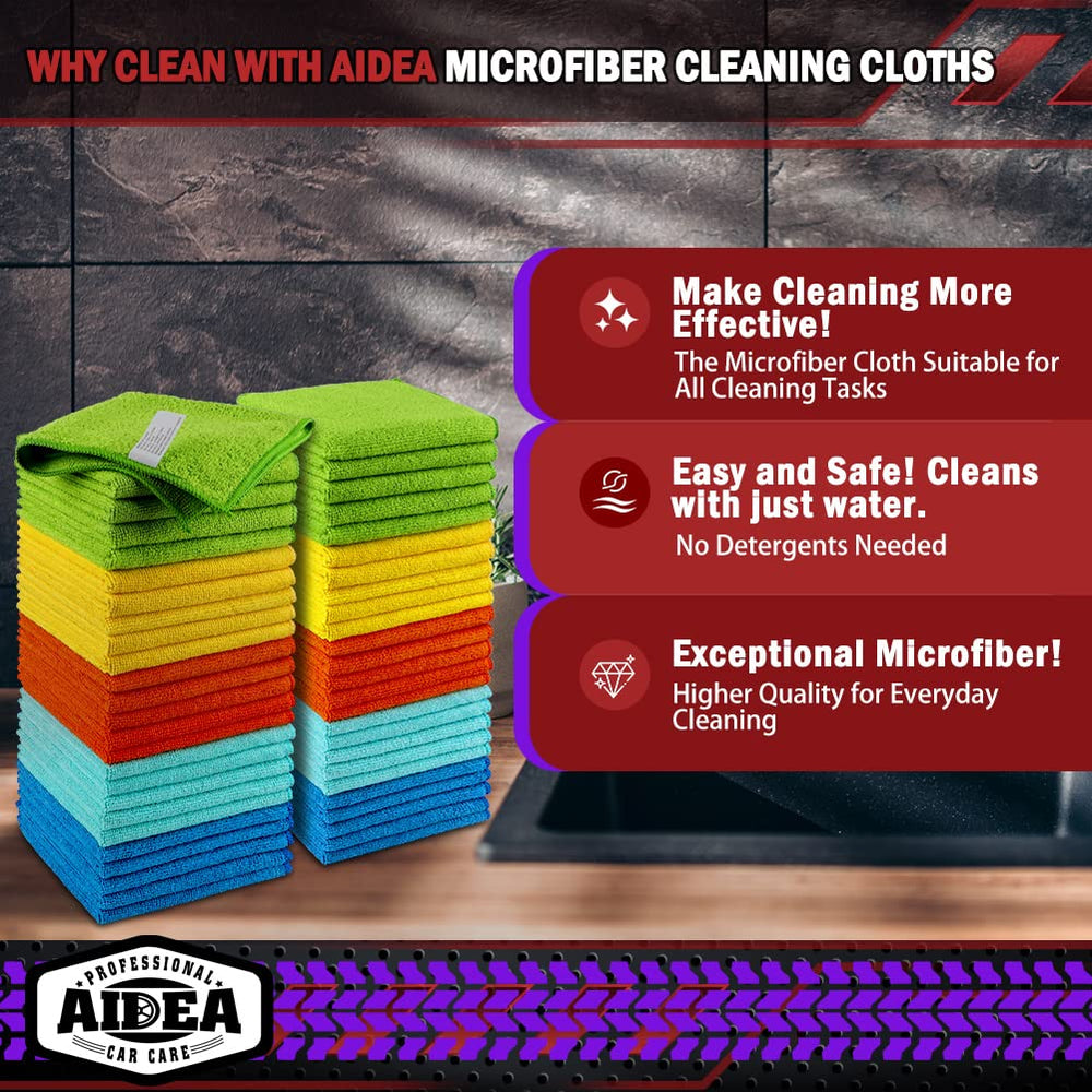 AIDEA primer plano de textura de microfibra para limpieza eficiente