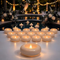 Aignis vista frontal del paquete de 24 velas flotantes, solución lista para eventos