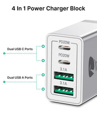 Aiminu primer plano de puertos USB-C y USB-A con beneficio carga rápida