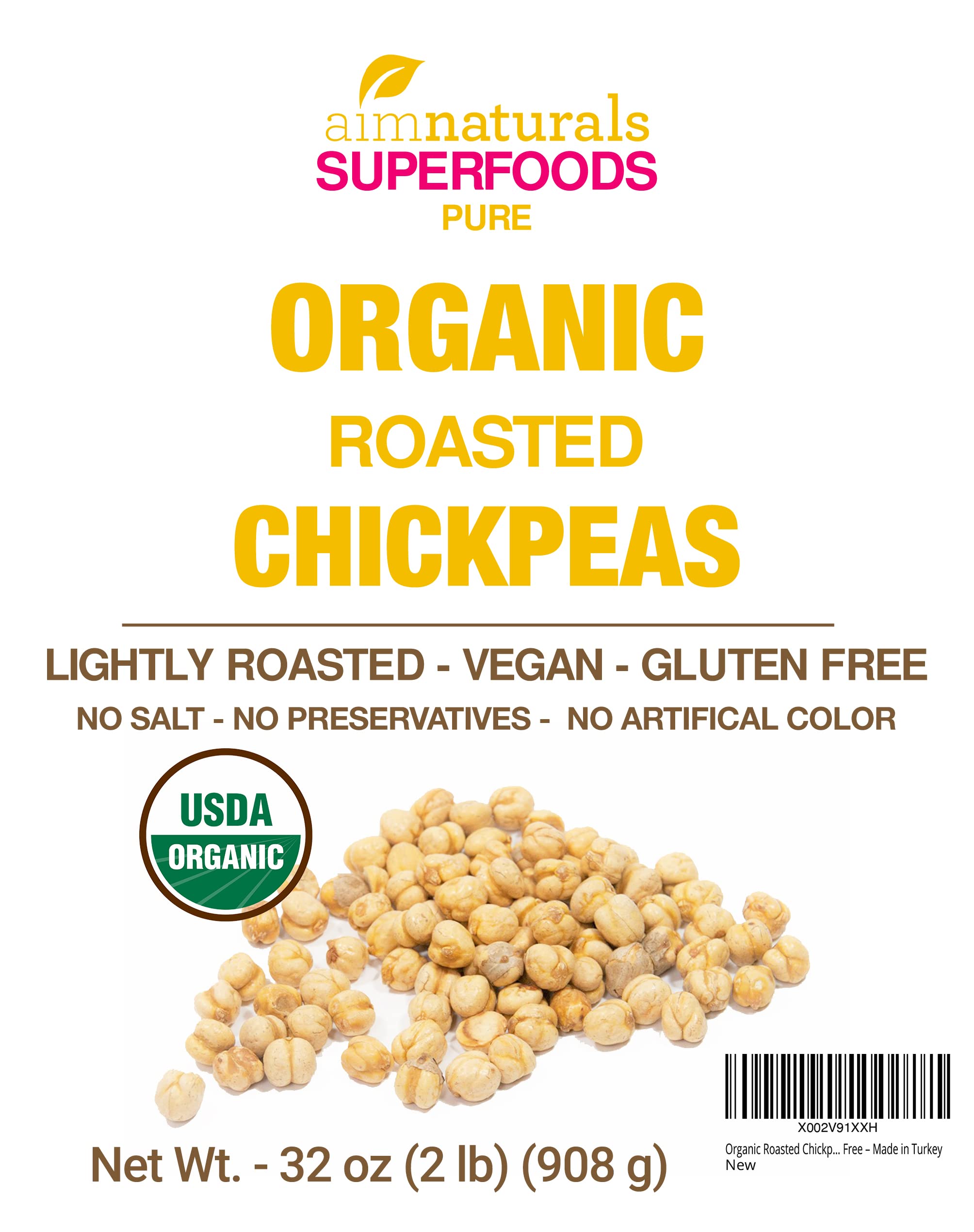 aimnaturals etiqueta USDA Organic y lista de características claras