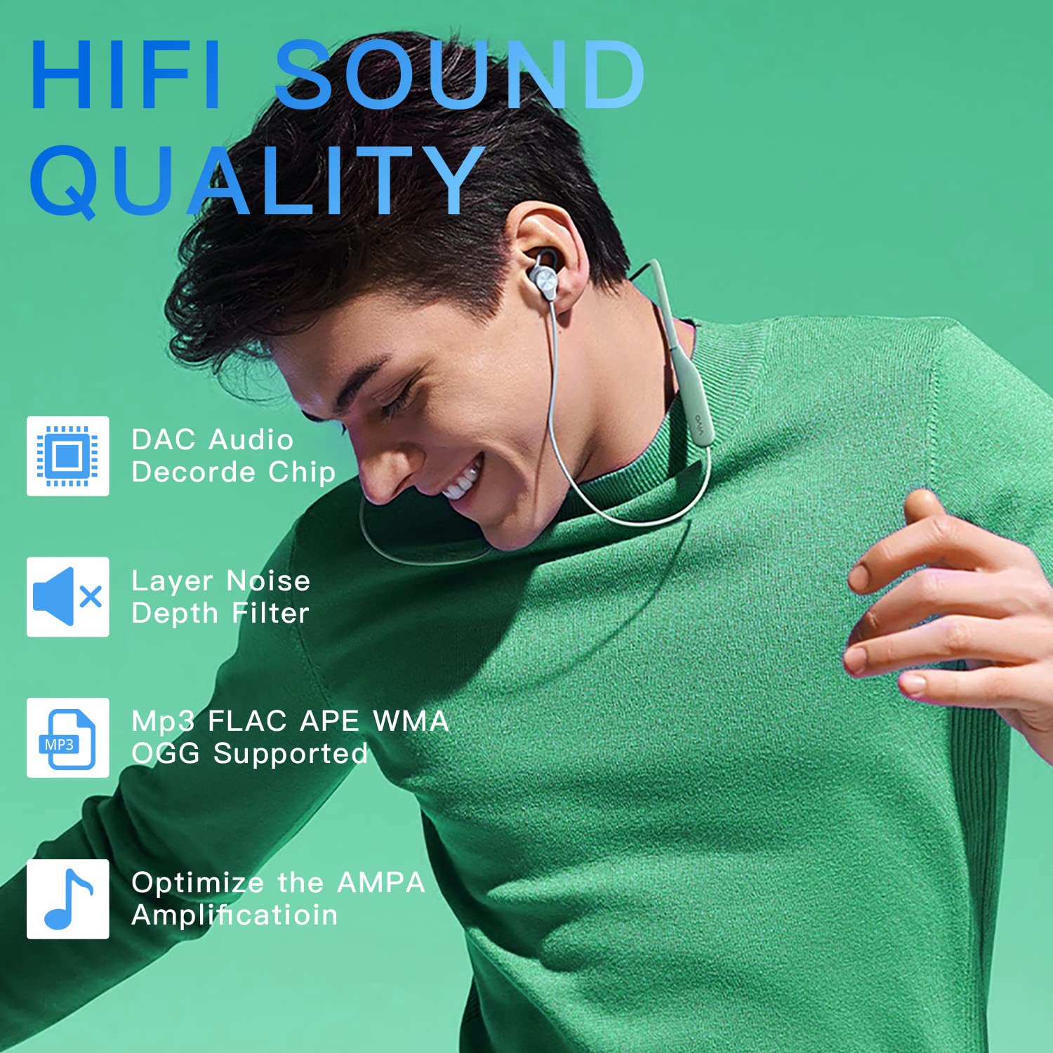 AiMoonsa detalle del altavoz HD integrado mostrando calidad de sonido sin auriculares