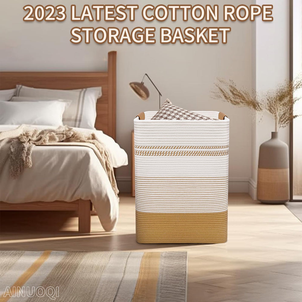AINUOQI cesto junto a cama en dormitorio, almacenamiento elegante