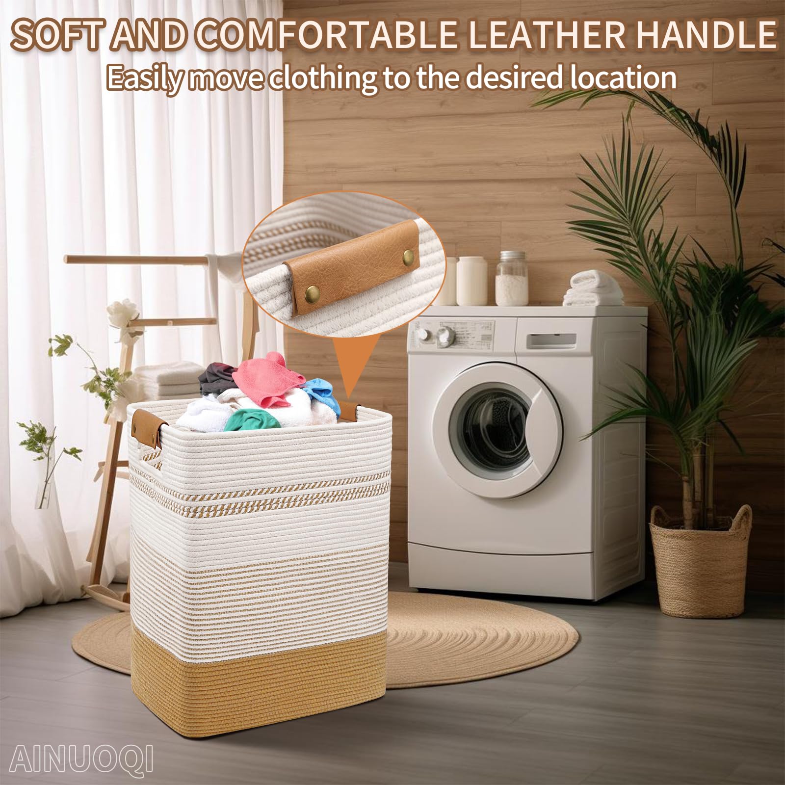 AINUOQI cesto junto a una silla para comparar tamaño y capacidad