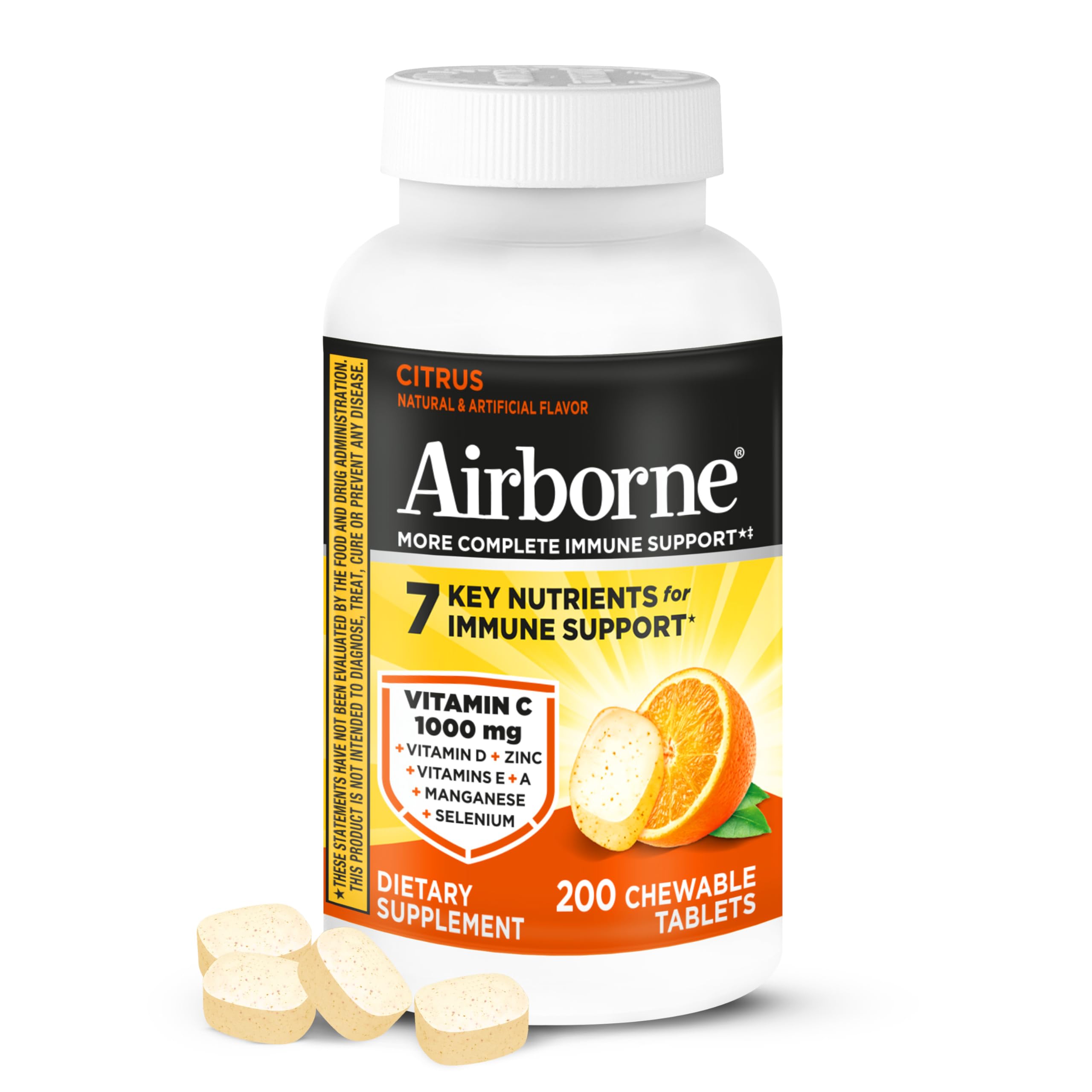 Airborne envase frontal Citrus 200 ct mostrando conveniencia de uso