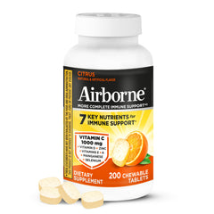 Airborne envase frontal Citrus 200 ct mostrando conveniencia de uso
