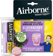 Airborne empaque frontal elderberry mostrando caja y marca para identificación fácil